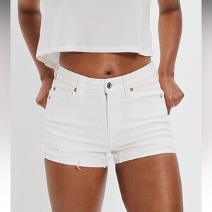 American Eagle High V-Rise Shortie shorts NWT white size 12